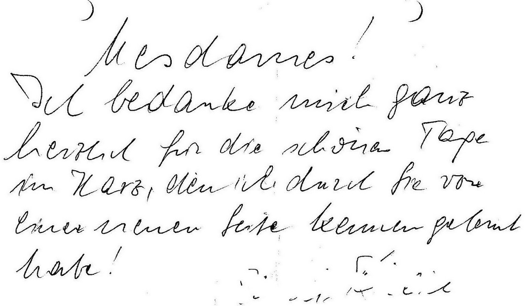 Brief vonPeter L., 65 aus HH