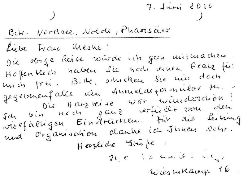 Brief vonPeter L., 65 aus HH