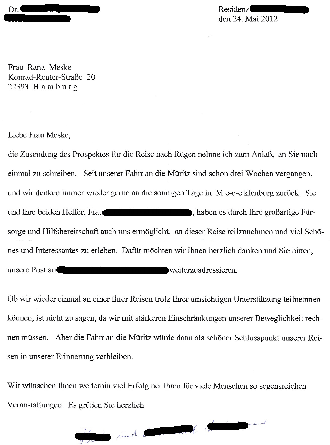 Brief vonPeter L., 65 aus HH